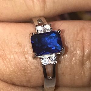 🔴 Gold Filled lab Made Sapphire Ring